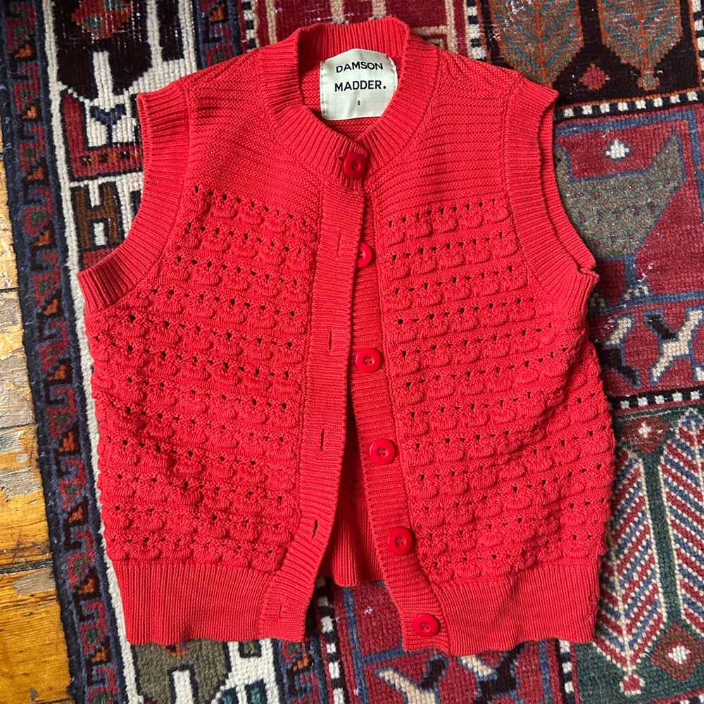 Damson Madder Red Knit Vest